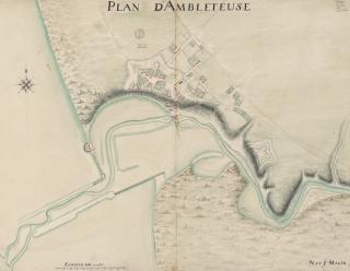 MAGIN (N.), Plan du port d’Ambleteuse, 1717, gallica.bnf.fr / Bibliothèque nationale de France.