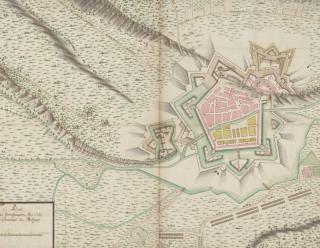 Plan des fortifications des villes et Château de Belfort, 1745, gallica.bnf.fr/ Bibliothèque nationale de France.