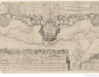 Nolin (J.B.), Le Canal Royal de Languedoc pour la jonction de l’Océan et de la Mer Méditerranée, 1697, gallica.bnf.fr/ Bibliothèque Nationale de France.