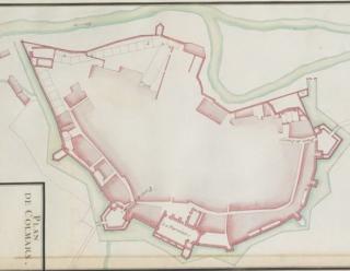 Colmars, plan de 1693, dans Recueil des plans des places du Royaume, divisé par provinces, faits en l’an 1693, s. l., 1693, vol. 2, pl. 11, gallica.bnf.fr / Bibliothèque nationale de France.
