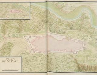 Saint-Paul, plan de 1693, dans Recueil des plans des places du Royaume, divisé par provinces, faits en l’an 1693, s. l., 1693, vol. 2, pl. 8, gallica.bnf.fr / Bibliothèque nationale de France.