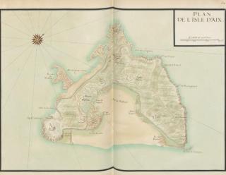 L’île d’Aix, plan de 1693, dans Recueil des plans des places du Royaume, divisé par provinces, faits en l’an 1693, vol. 2, pl. 67,gallica.bnf.fr / Bibliothèque nationale de France.