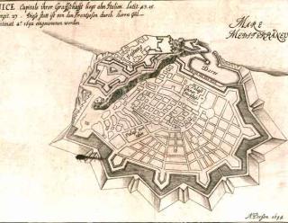 Nice et sa citadelle, plan de 1694, Krigsarkivet, Stockholm.