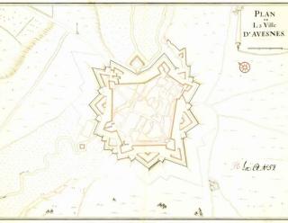 Avesnes-sur-Helpe, plan non daté, Krigsarkivet, Stockholm.