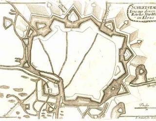 Sélestat, plan de 1700 environ, Krigsarkivet, Stockholm.