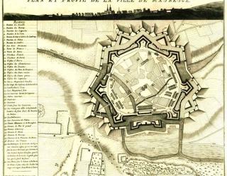 Maubeuge, plan de 1709, Krigsarkivet, Stockholm.
