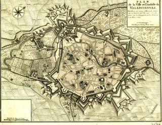 Valenciennes, plan de 1709, Krigsarkivet, Stockholm.