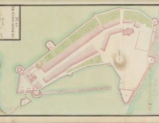 Concarneau, plan de 1693, dans Recueil des plans des places du Royaume, divisé par provinces, faits en l’an 1693, s. l., 1693, vol. 2, pl. 77, gallica.bnf.fr / Bibliothèque nationale de France.